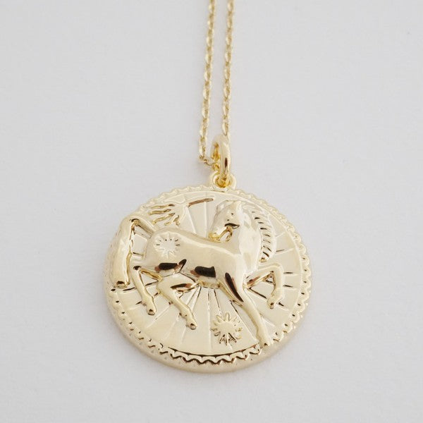 Chinese Zodiac Coin Necklace - Horse