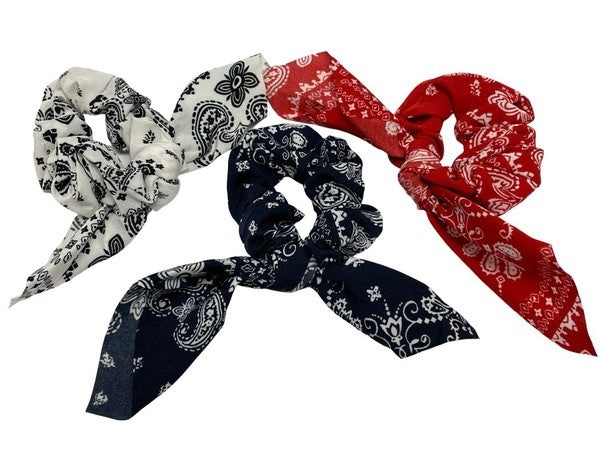 Paisley Hair Scrunchie with Ribbon Scarf