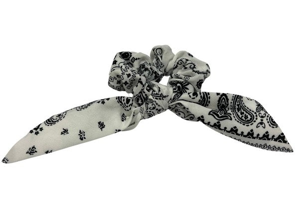 Paisley Hair Scrunchie with Ribbon Scarf