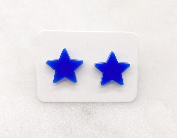 Blue Star Acrylic Stud Earring