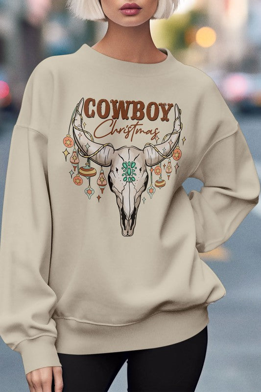 Bull Skull Cowboy Christmas Sweatshirt