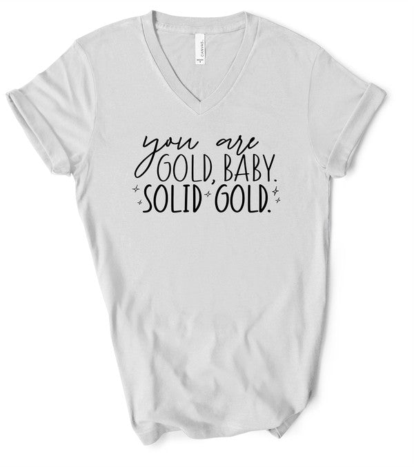V-Neck You are Gold Graphic Boutique Tee