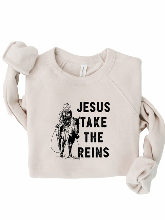 Jesus Take the Reins Premium Crewneck Sweatshirt