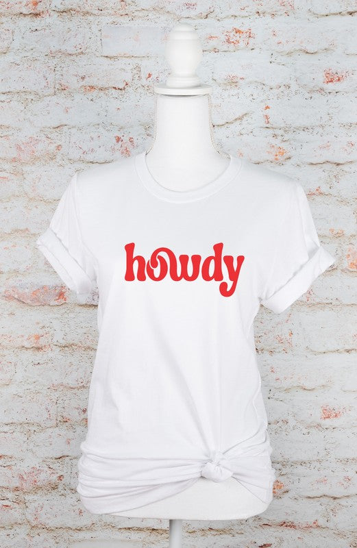 Red Print Howdy Graphic Tee