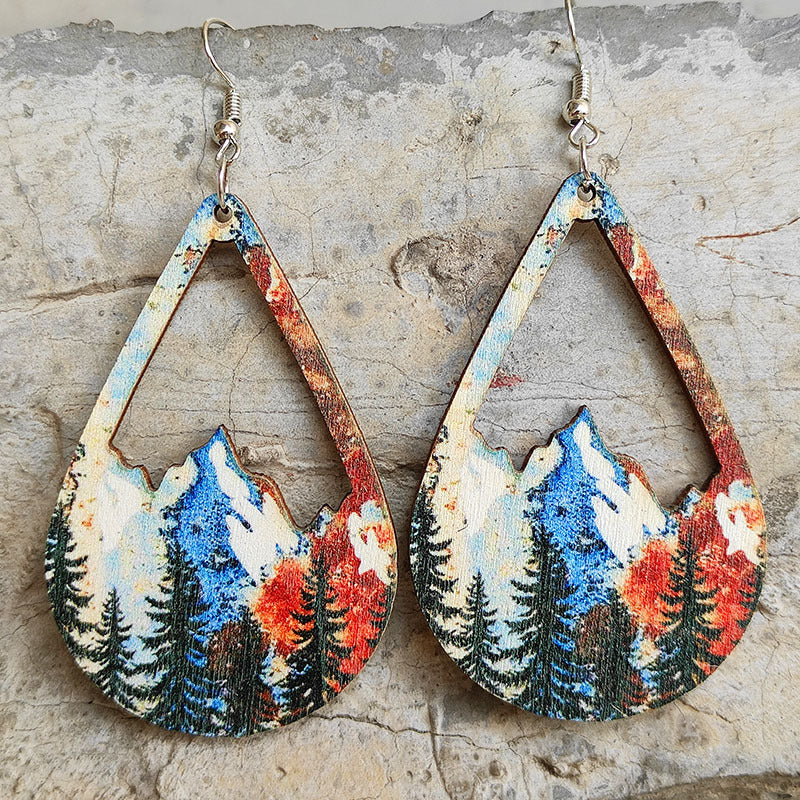 Mountains and Trees Dangle Earrings