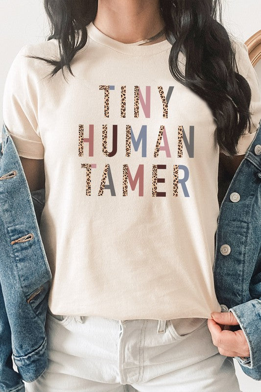 Tiny Human Tamer Leopard Mom Life Graphic Tee