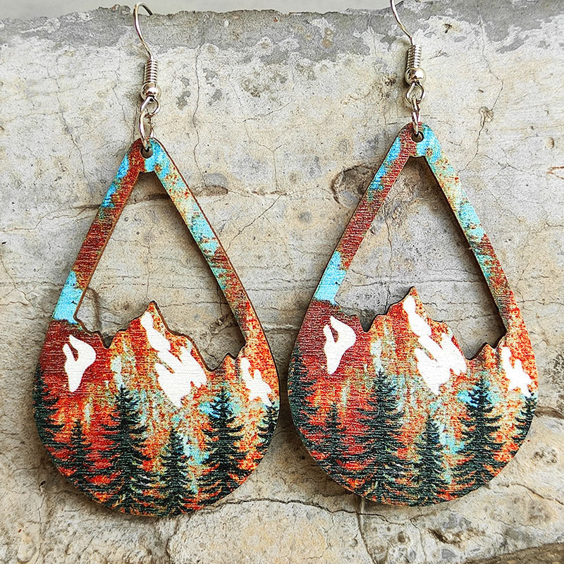 Mountains and Trees Dangle Earrings