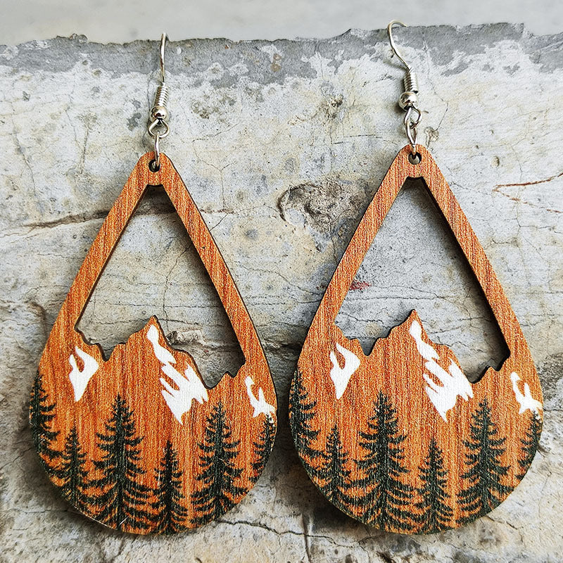 Mountains and Trees Dangle Earrings