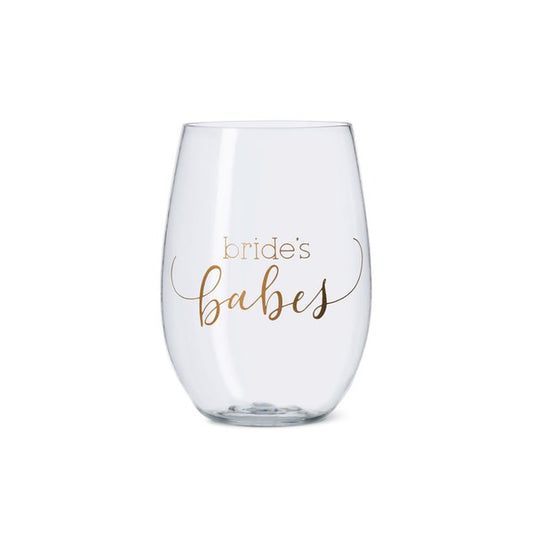 16 oz. Bride's Babes Plastic Wine Cup Sets