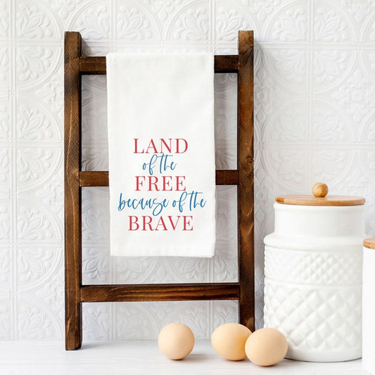 Land of The Free Colorful Tea Towel